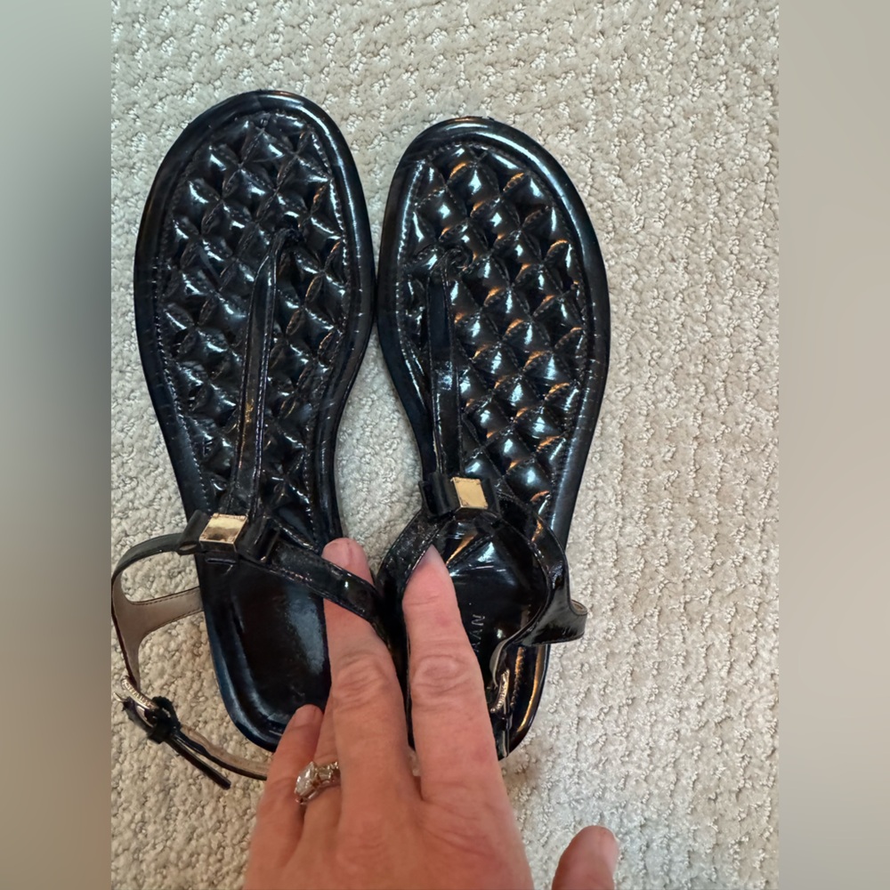 Black Quilted Women's Sandals